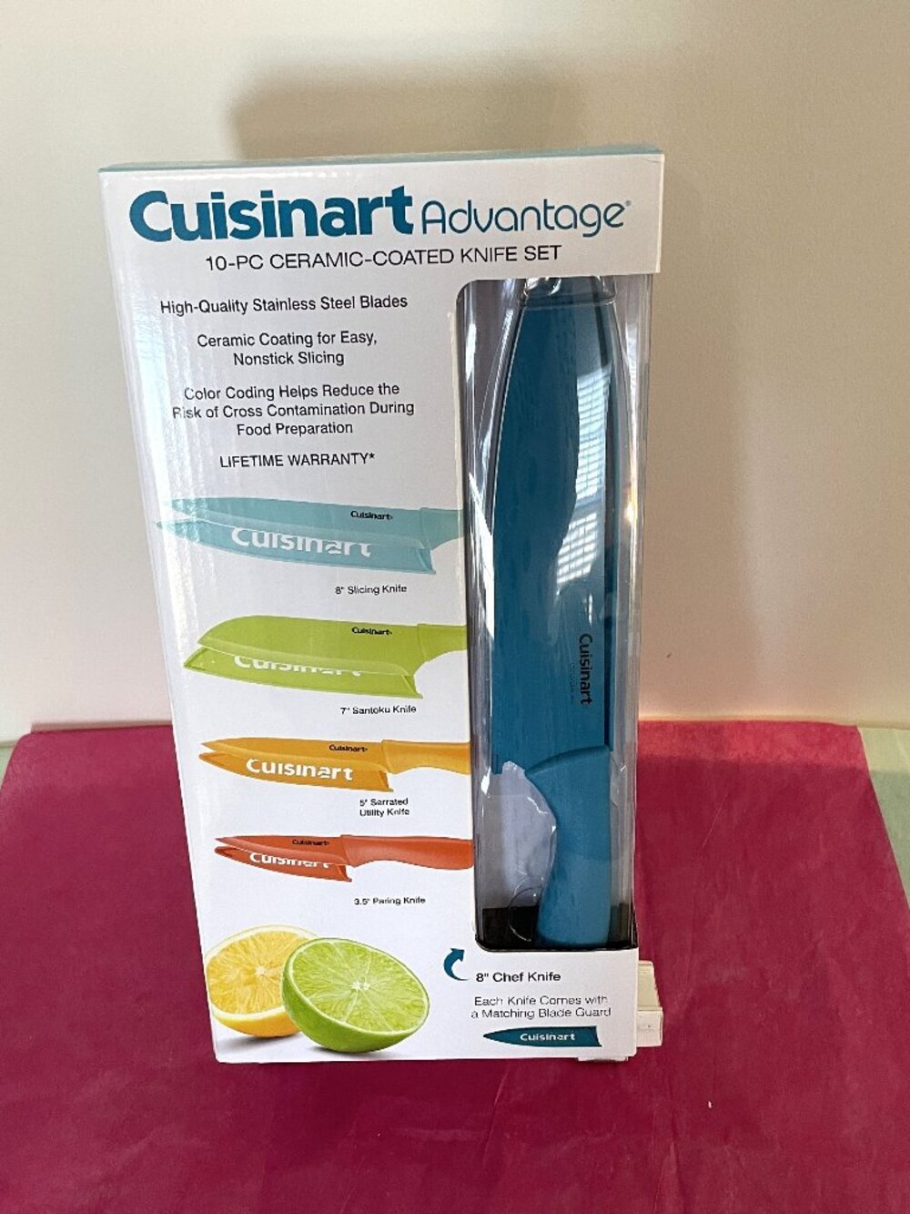 10pc Ceramic Coated Stainless-Steel Knife Set